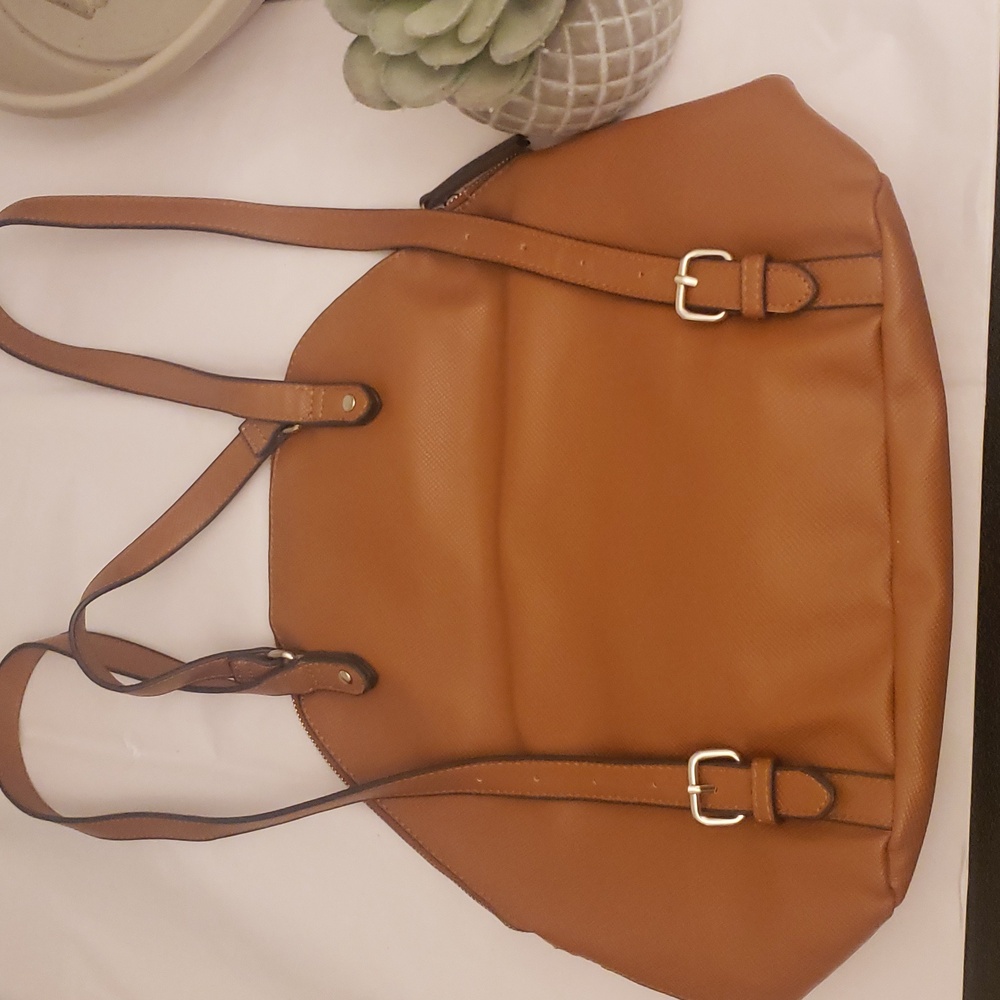 Jones New York Signature Tan Backpack Silver Hardware - Picture 3 of 14